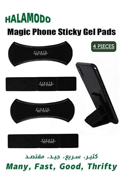 HALAMODO 4 قطع من وسادات الجل اللاصقة للهواتف المحمولة، وسادات جل متعددة الوظ...
