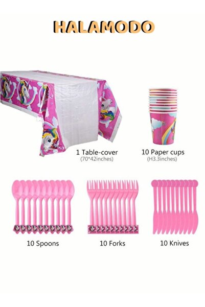 HALAMODO Pink Unicorn Girls Birthday Party Supplies 139 Piece Set