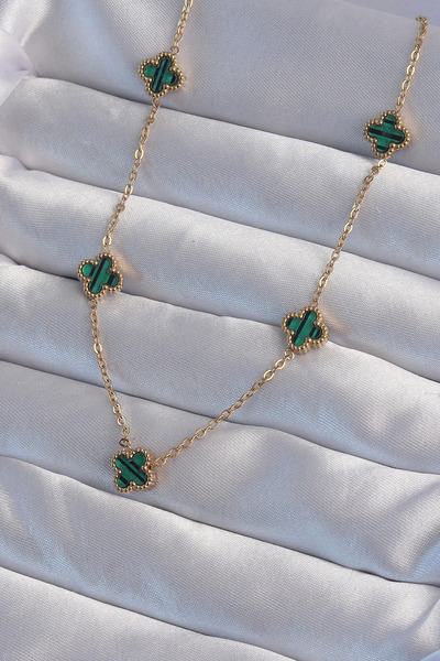 Epilons قلادة من الفولاذ المقاوم للصدأ 316L باللون الذهبي والأخضر من Bfs