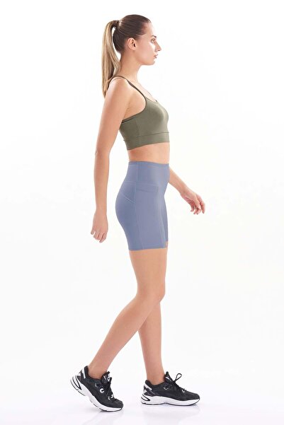 josejuan Pantaloni scurti de sport pentru femei, cu talie înaltă, cu buzunare duble, 7109