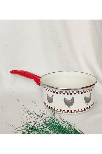 EBRULİEMAYE Kara Tavuk Enamel Pan Saucepan 2 Liters 19 cm Diameter Casserole ...