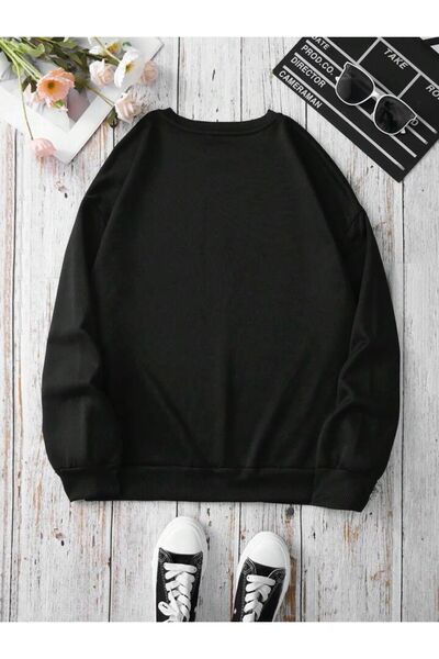 FAVORİST Black Mixed Crew Neck Sweatshirt Collection