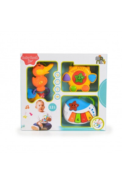 Moni Baby Rock Star Musical and Rattle Toy Set with Teething Rings