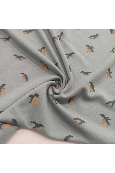 Kaf Kumaş Printed Interlock Fabric |   Penguin