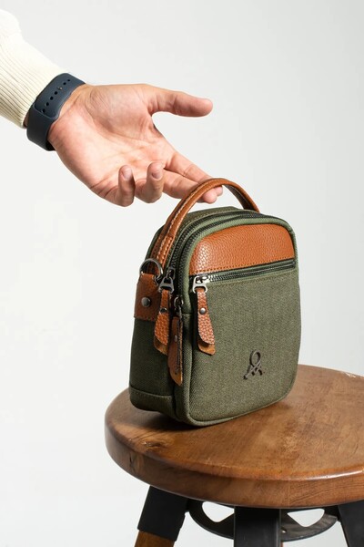 Mega & Polo Mega Polo Men's Canvas Hand-Held Crossbody Bag