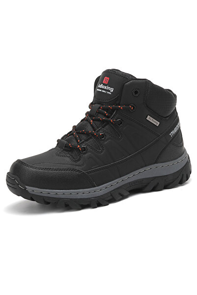 AX Boxing Men's Furry Boots, Stitched Sole - Non-Slip, Premium Ecological Leather,