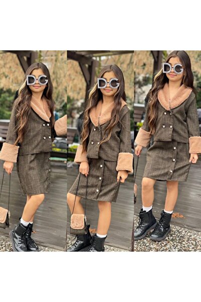 zavera for kids طقم بناتي مكون من قطعتين مزين بالترتر - تفاصيل من القطيفة - ه...