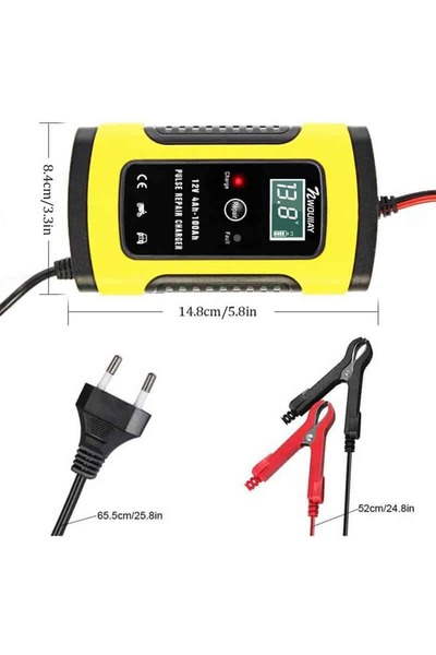 MOTOR10 Intelligent charger LCD5 display for car and motorcycle batteries, 12V, at 220v