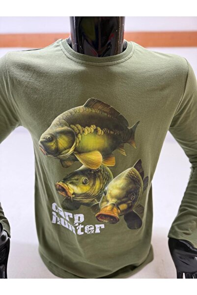 HT Outdoor Το μοντέλο μας είναι μια μπλούζα με μακριά μανίκια από 100% βαμβάκι με φιγούρα ψαριού κυπρίνου.