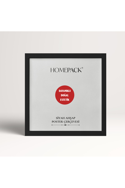 HOMEPACK 30X30 cm Black Wooden Framed Poster Frame, 3 Pieces Blank Frame, Black-Frame-30X30