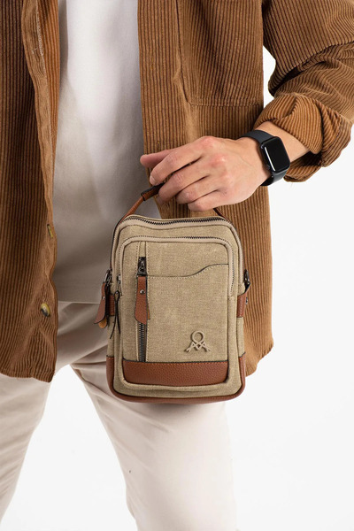 Mega & Polo Ανδρική τσάντα Mega Polo Canvas