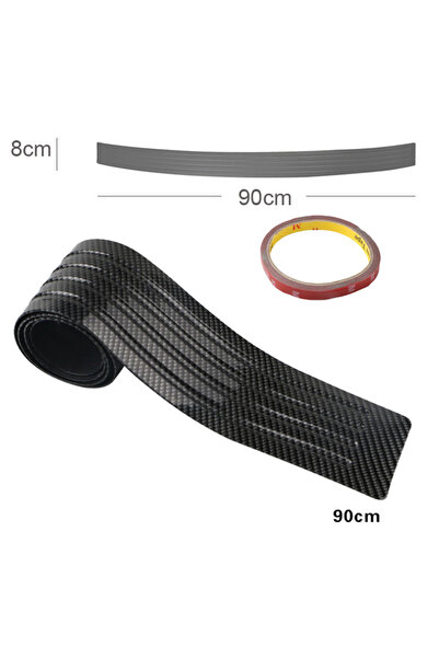 Choice3 Carbon Fiber 90cm Carbon/Black Universal Car Trunk Door Guard Strips ...