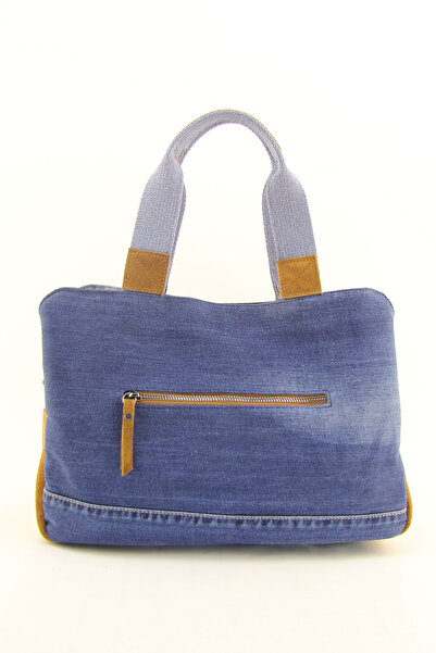 HNB Women's Tan Casual Retro Denim Multi-Compartment Shoulder Bag