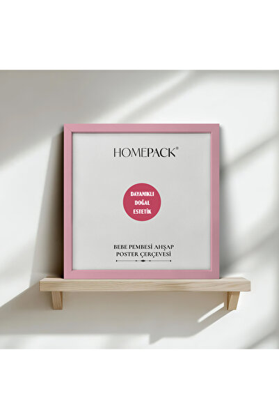 HOMEPACK 30X30 cm Light Pink Wooden Framed Poster Frame, Blank Frame, Light Pink-Frame-30X30
