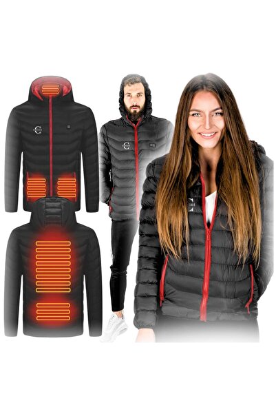Other Heated Jacket for Men and Women, Padded, Black, with USB Port, for Fishing, Size XL