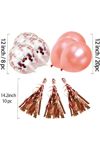 HALAMODO Rose Gold Decoration Balloons, Birthday Party Balloon Set, Kids Birthday Balloon