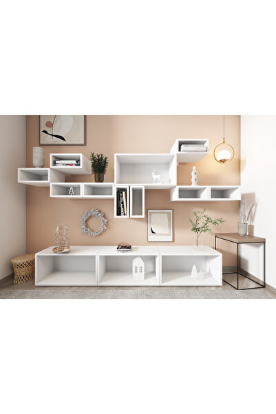 Nettrends Çok Fonksiyonlu Modüler Duvar Rafı Seti Çok Amaçlı Dolap