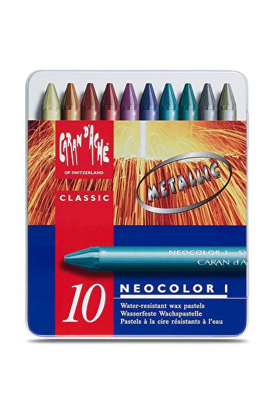 Caran d'Ache Neocolor I Metallic 10'lu Set (metal kutulu)