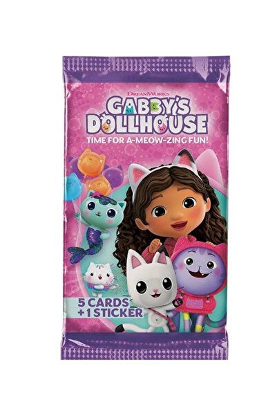 Next Plus Licensed Gabbys Dollhouse Panini Gabby's Dollhouse 1 Pack (5 Cards + 1 Sticker)