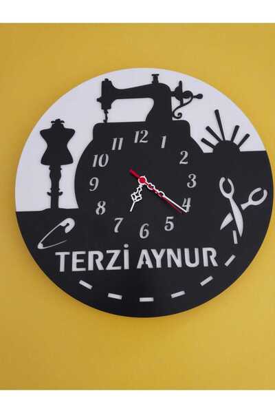 mrchediyesepeti Handmade Embroidery Wooden Wall Clock - Sturdy and Suitable as a Gift Stylish