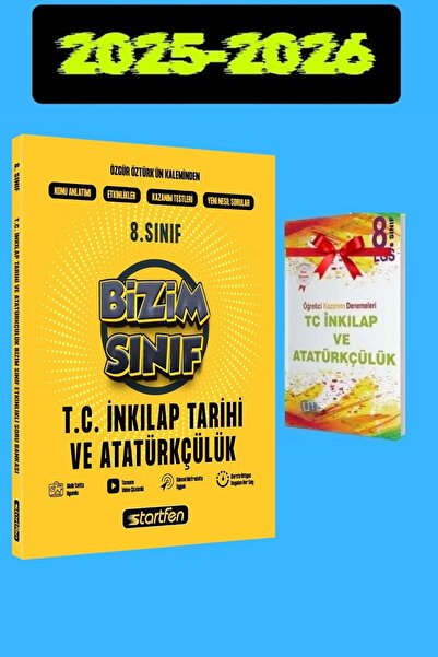 Startfen 8. Sınıf İnkılap Tarihi ve Atatürkçülük Bizim Sınıf Etkinlikli Soru Bankası