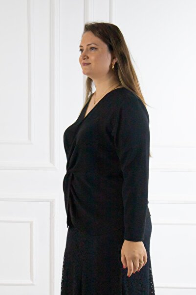 Bedrinxxl Kadın Buyuk Beden Siyah Gunes Bluz