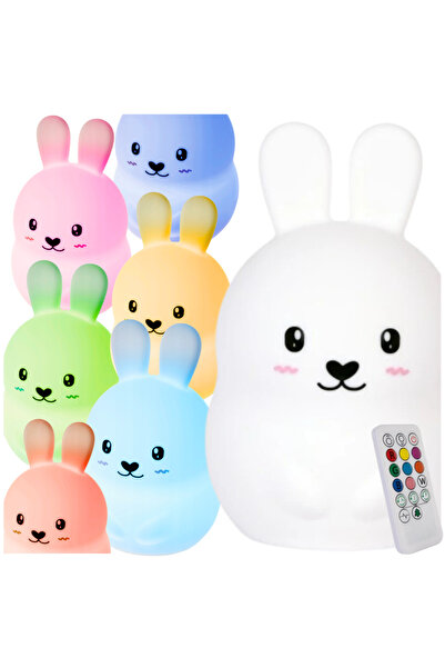 Other Silicone Rabbit Touch Night Light, Colorful Remote Control, Wireless Lamp