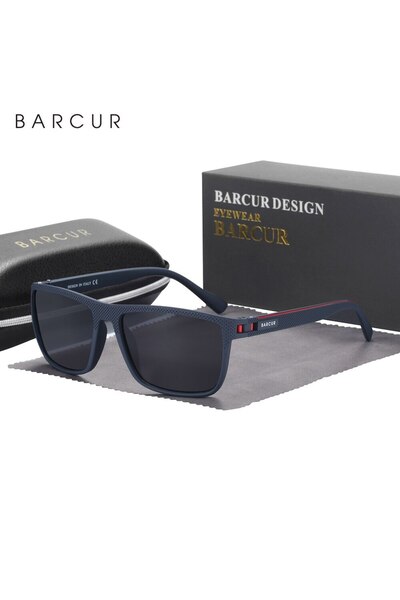 Choice Blue Gray BARCUR Design TR90 Sunglasses Men Polarized Light Weight Sports Sun Glasses Women Eyewear
