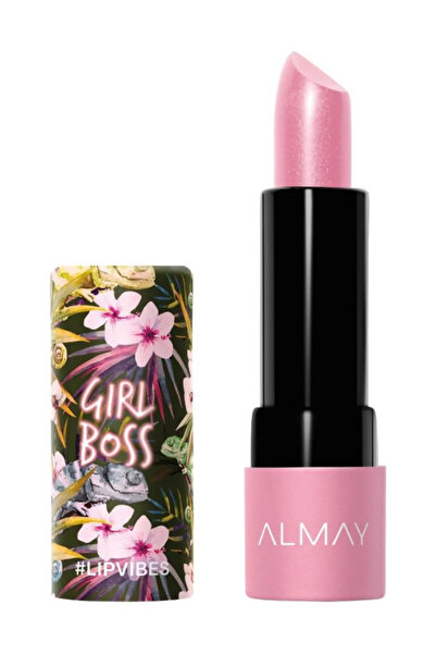 ALMAY أحمر شفاه - تركيبة كريم مرطب، لون وردي ناعم، جيرل بوس، مجموعة #LIPVIBES...