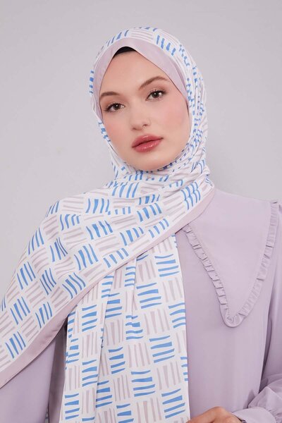 Levidor Σάλι Club με μοτίβο τετράγωνων γραμμών σε πούδρα