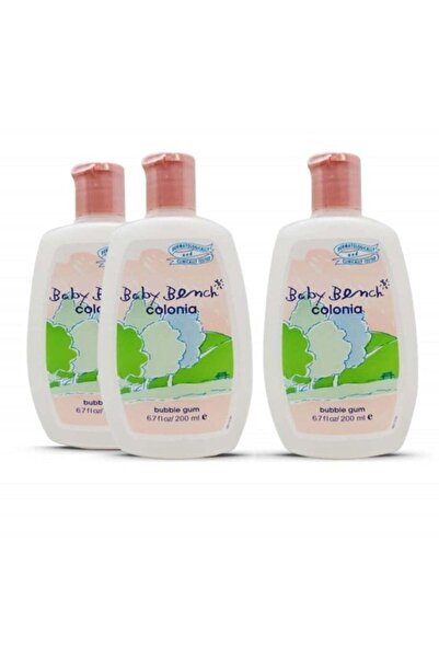 Baby Bench كولونيا منعشة للأطفال برائحة العلكة، 200 مل، عبوة من 3 قطع