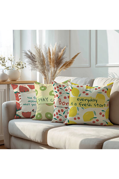 Karkan Tekstil مجموعة أغطية وسائد زخرفية من فروت مود