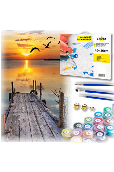 Other Kit de pictat după numere cu ramă, set de vopsea, pensule și punte creativă.