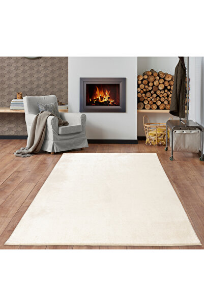 Bonny Home Relax Krem Salon Oda Koridor Halısı Kaymaz Tabanlı Makinede Yıkana...