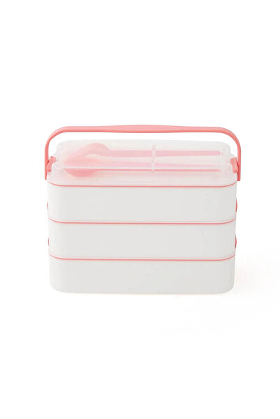 ÇERÇİCİ 3-Tier Lunch Box with Handle Diet Lunch Box Storage Box with Fork Spoon