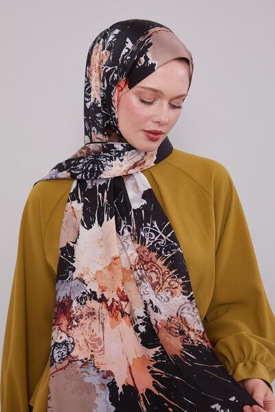 Levidor Black Batik Pattern Twill Shawl