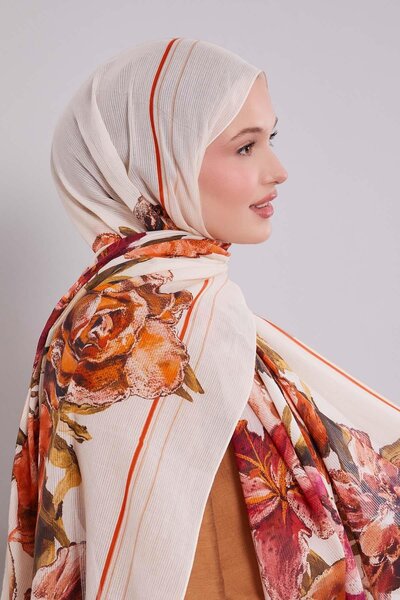 Levidor Βαμβακερό σάλι με σχέδιο τριαντάφυλλου