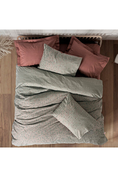 Cotton Box Bedding set 129CTN4849, 100%cotton, 4pc,Duvet200x220,Sheet160x200+30,Pillow50x70,Gray/red