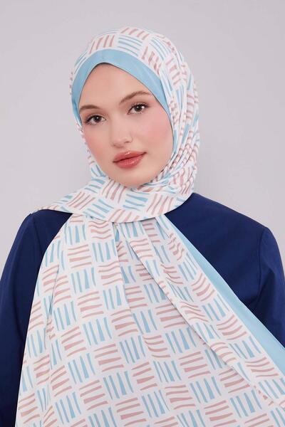 Levidor Σάλι Club με μοτίβο τετράγωνων γραμμών τιρκουάζ