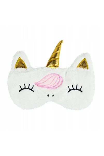 Other Mască de somn ușoară și confortabilă cu unicorn alb și corn auriu.