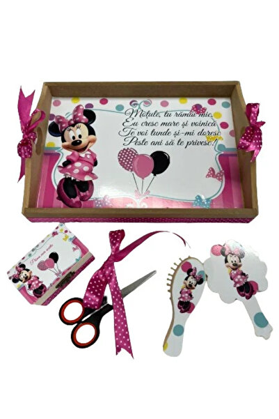 Mamboo Tavă și accesorii pentru tăierea lacătului și ruperea turtei pentru fetiță de 1 an cu personaj șoarece