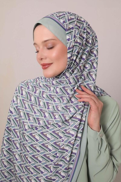 Levidor Mint Green Zigzag Pattern Club Shawl