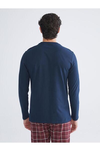 LC Waikiki Bisiklet Yaka Uzun Kollu Erkek Pijama Üst (W5)