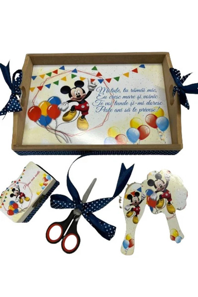 Mamboo Tavă și accesorii pentru tunsoare băieți cu personaj animat de șoarece