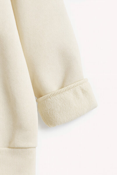 MODA 29 Ekim Cumhuriyet Bayramı Atatürk Baskılı Ekru Kapşonlu Çocuk Yetişkin Sweatshirt Hoodie