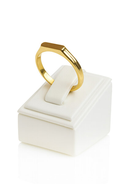 DiaGlare Minimalist Tasarım Sarı Kaplama 925 Ayar Gümüş Yüzük – Unisex İnce ve Şık Model