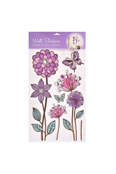 SHOPIENS Set 5 autocolante decorative de perete Shopiens®, fluturi si flori 3...