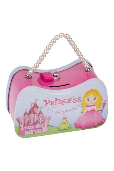 SHOPIENS Metal Piggy Bank for Kids Shopiens® with Lock, Handbag Shape, 16 x 8 x 9.5 cm