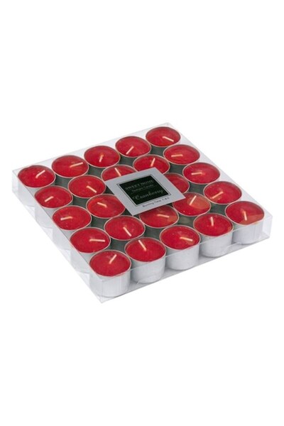 SHOPIENS Set 25 lumanari tip pastila dubla Shopiens®, parfum Merisoare, 3 x 4 cm