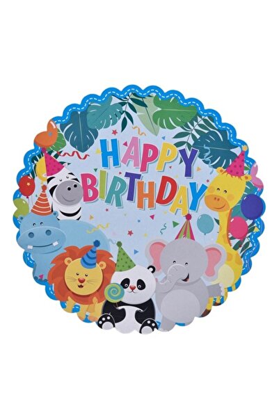 SHOPIENS Set 6 farfurii din carton pentru ziua de naștere a copiilor Shopiens® cu model cu animale, 18 cm